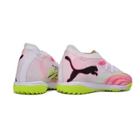 Chuteira Society Puma Future 9 TF Branco, Rosa e Amarelo - imagem 2