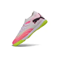Chuteira Society Puma Future 9 TF Branco, Rosa e Amarelo - imagem 5
