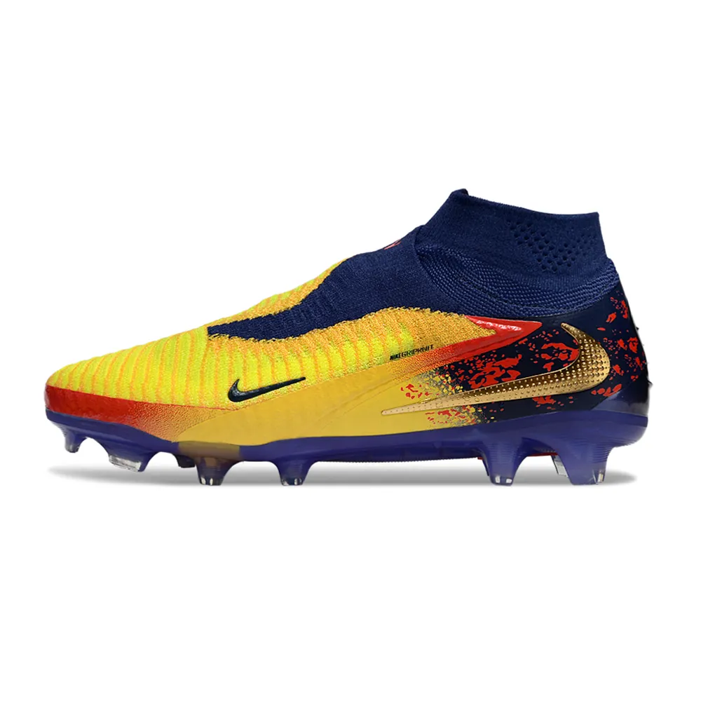Chuteira Infantil Campo Nike Phantom GX 6 Elite FG Azul e Amarelo