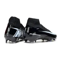 Chuteira Infantil Campo Nike Air Zoom Mercurial Superfly 10 Elite FG Preto e Azul - imagem 3