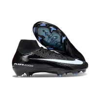 Chuteira Infantil Campo Nike Air Zoom Mercurial Superfly 10 Elite FG Preto e Azul - imagem 4