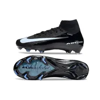 Chuteira Infantil Campo Nike Air Zoom Mercurial Superfly 10 Elite FG Preto e Azul - imagem 7