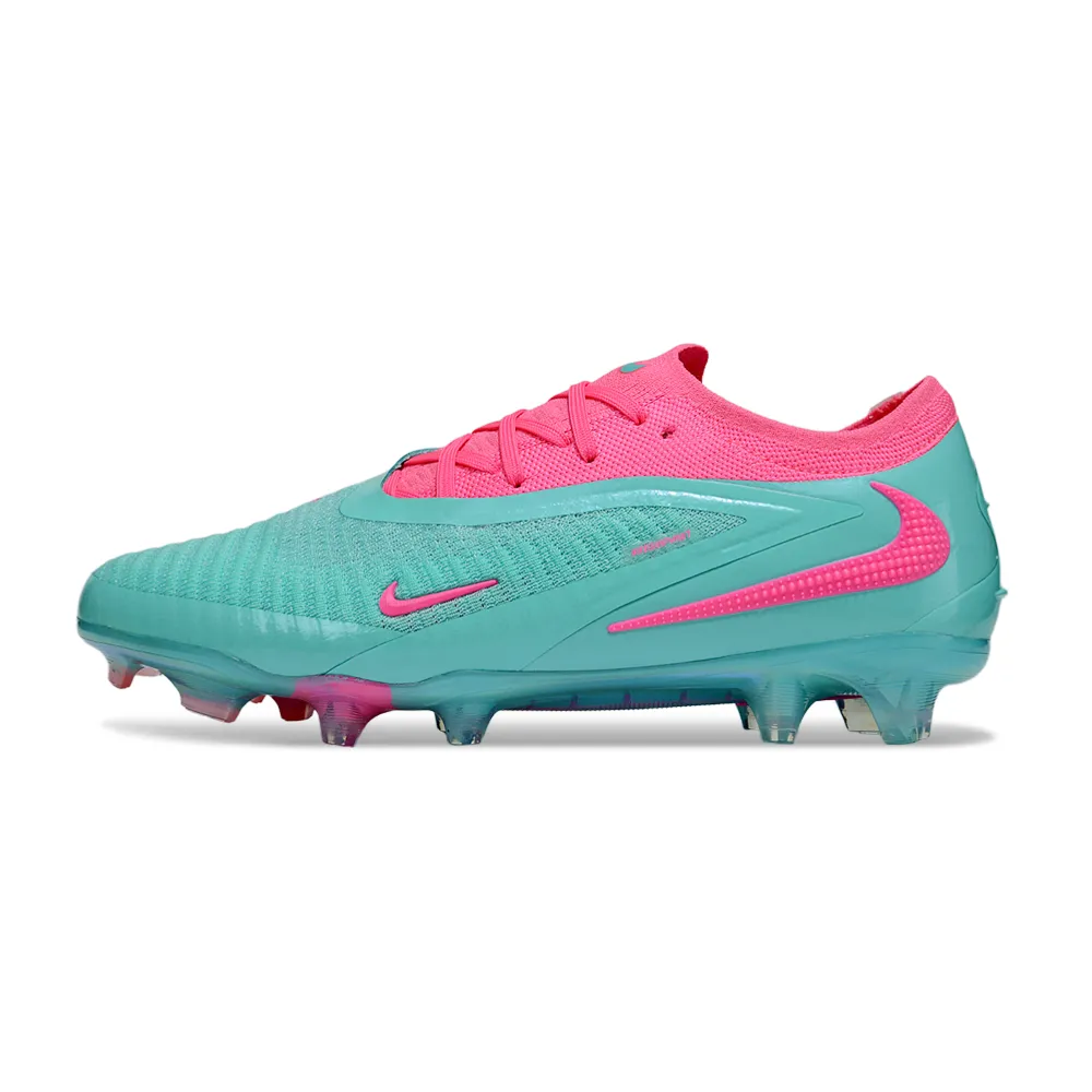 Chuteira Infantil Campo Nike Phantom GX 6 Elite FG Azul e Rosa