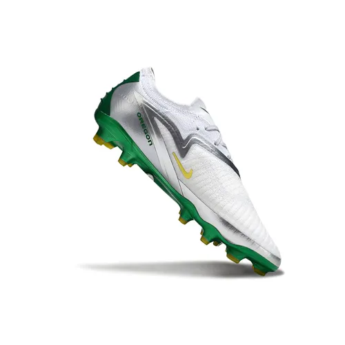 Chuteira Infantil Campo Nike Phantom GX 6 Elite FG Prata e Verde
