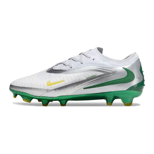 Chuteira Infantil Campo Nike Phantom GX 6 Elite FG Prata e Verde