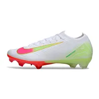 Chuteira Infantil Campo Nike Air Zoom Mercurial Vapor 16 Elite FG Branco, Verde e Rosa - imagem 1