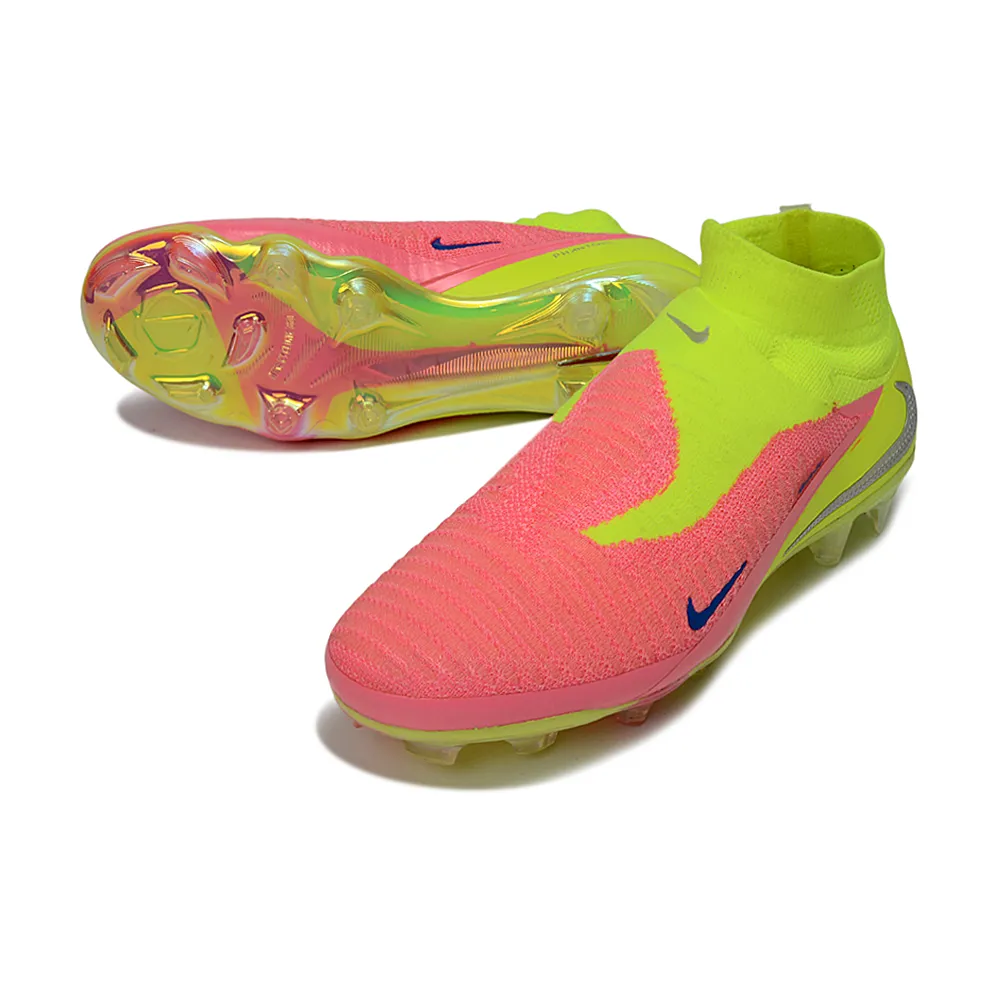 Chuteira Infantil Campo Nike Phantom GX 6 Elite FG Amarelo e Rosa