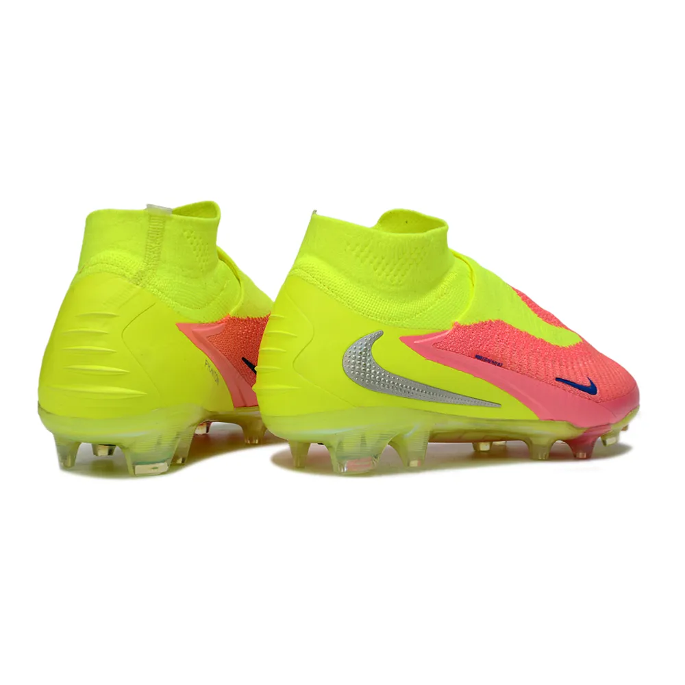 Chuteira Infantil Campo Nike Phantom GX 6 Elite FG Amarelo e Rosa