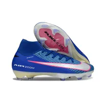 Chuteira Infantil Campo Nike Air Zoom Mercurial Superfly 10 Elite FG Azul e Rosa - imagem 3