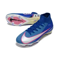 Chuteira Infantil Campo Nike Air Zoom Mercurial Superfly 10 Elite FG Azul e Rosa - imagem 6