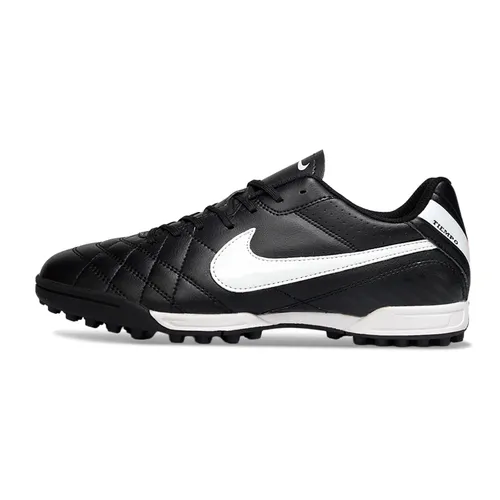 Chuteira Society Nike Tiempo Ligeira V TF Preto e Branco