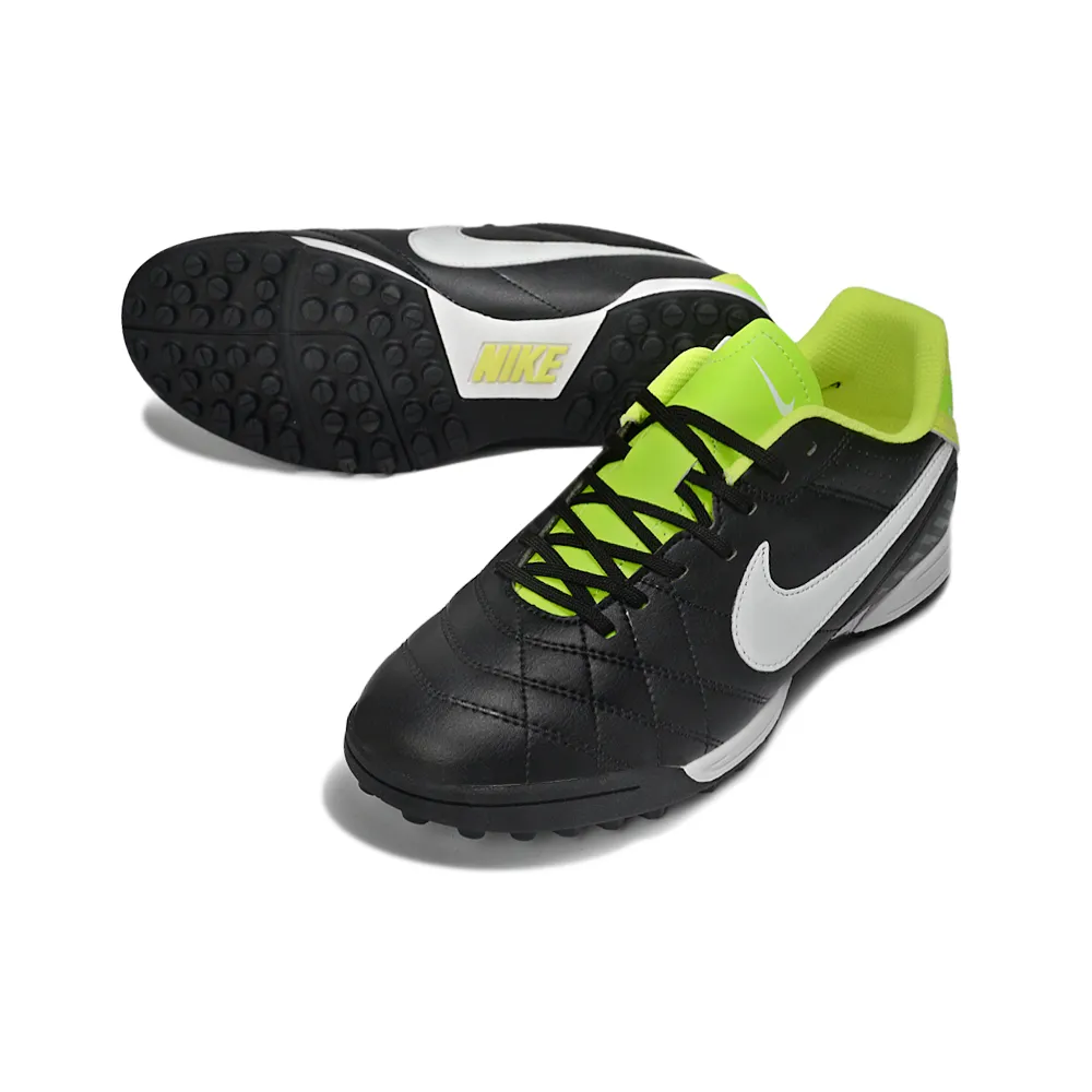 Chuteira Society Nike Tiempo Ligeira V TF Preto e Verde