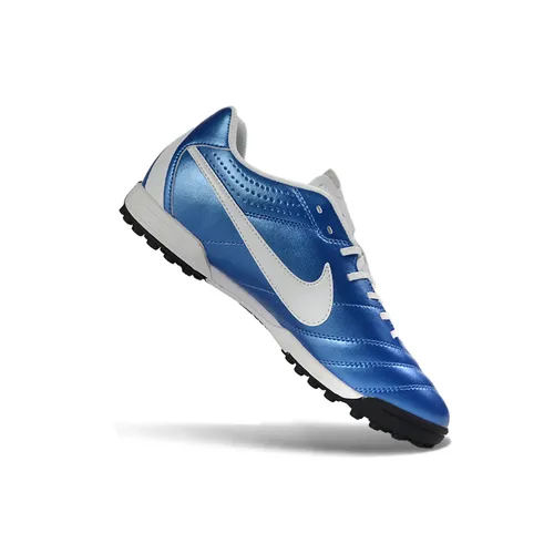 Chuteira Society Nike Tiempo Ligeira V TF Azul e Branco