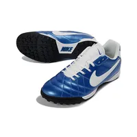 Chuteira Society Nike Tiempo Ligeira V TF Azul e Branco - imagem 4
