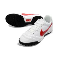Chuteira Society Nike Tiempo Ligeira V TF Branco e Vermelho - imagem 4