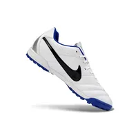 Chuteira Society Nike Tiempo Ligeira V TF Branco e Azul - imagem 6