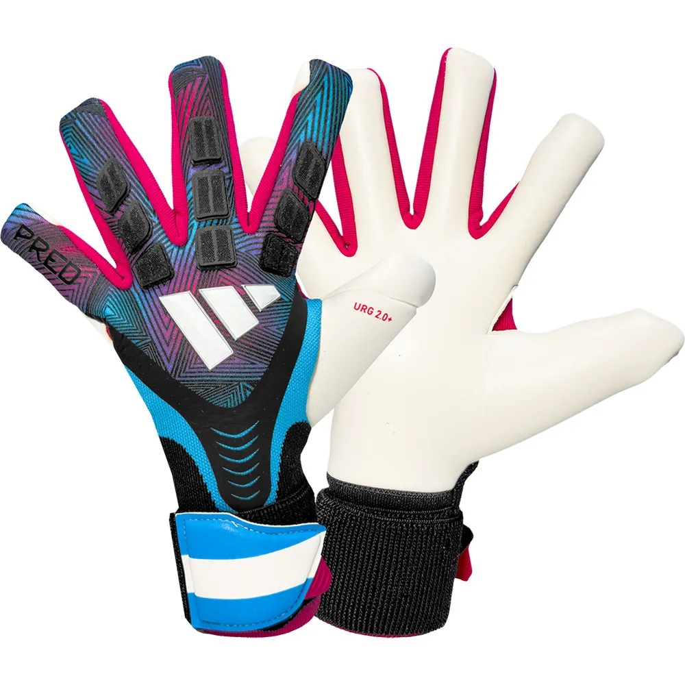 Luva de Goleiro Adidas Predator Preto, Azul e Rosa