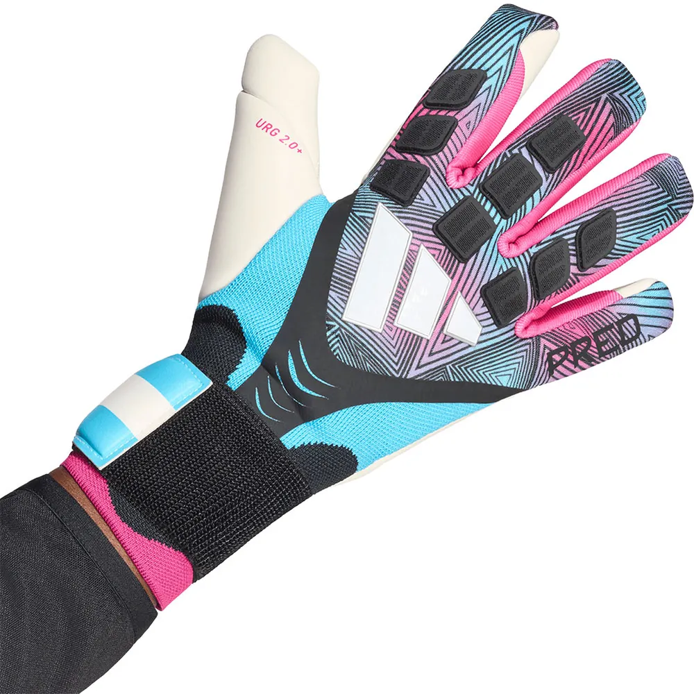 Luva de Goleiro Adidas Predator Preto, Azul e Rosa
