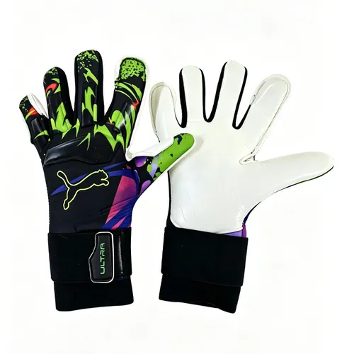 Luva de Goleiro Puma Future Ultimate Preto, Verde e Rosa