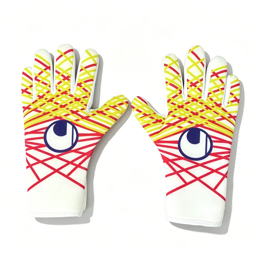 Luva de Goleiro Uhlsport Branco, Amarelo e Vermelho