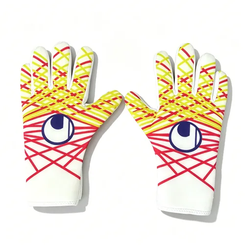 Luva de Goleiro Uhlsport Branco, Amarelo e Vermelho