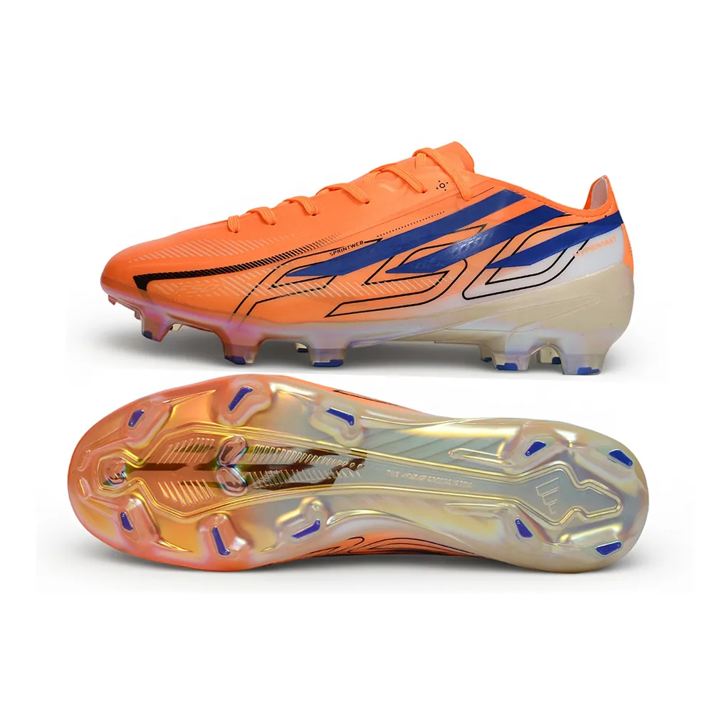 Chuteira Campo Adidas F50 Hyperfast FG Laranja e Azul
