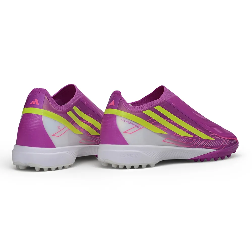 Chuteira Society Adidas F50 LL Hyperfast TF Roxo e Verde