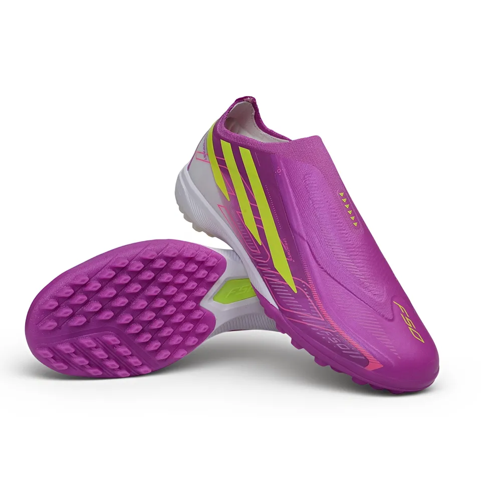 Chuteira Society Adidas F50 LL Hyperfast TF Roxo e Verde