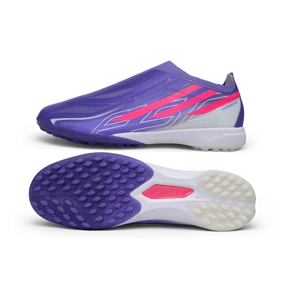 Chuteira Society Adidas F50 LL Hyperfast TF Roxo e Rosa