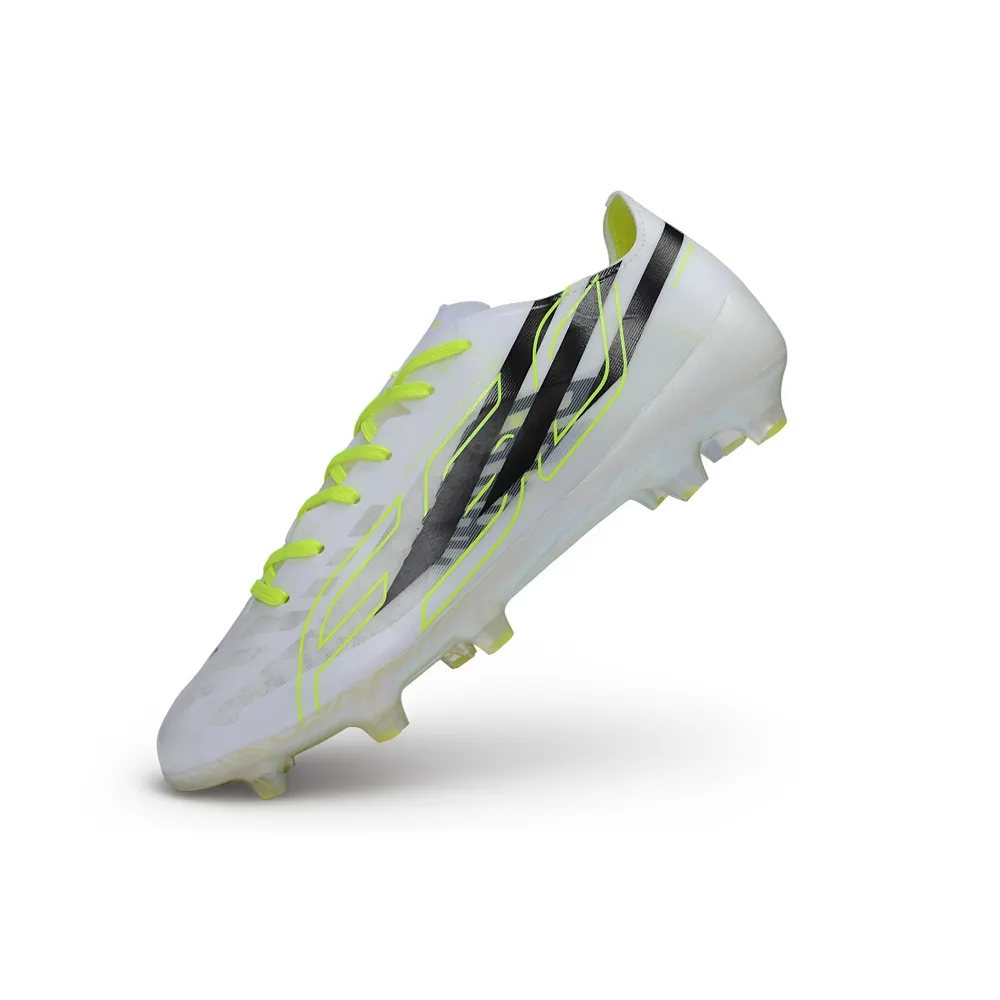 Chuteira Campo Adidas F50 Hyperfast FG Branco e Amarelo