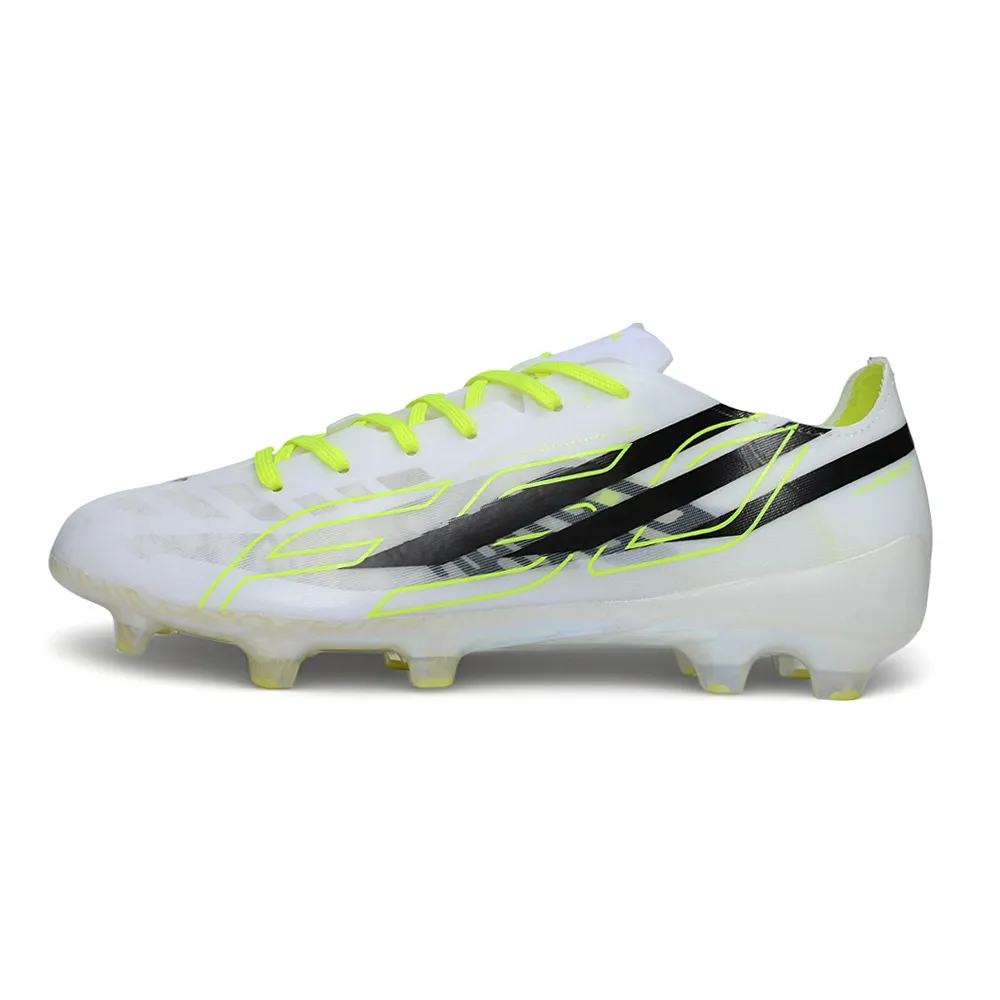 Chuteira Campo Adidas F50 Hyperfast FG Branco e Amarelo