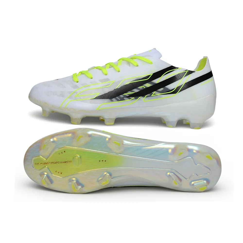 Chuteira Campo Adidas F50 Hyperfast FG Branco e Amarelo