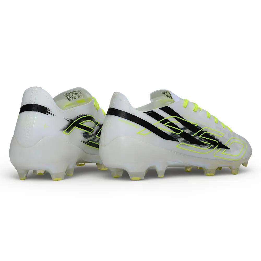 Chuteira Campo Adidas F50 Hyperfast FG Branco e Amarelo