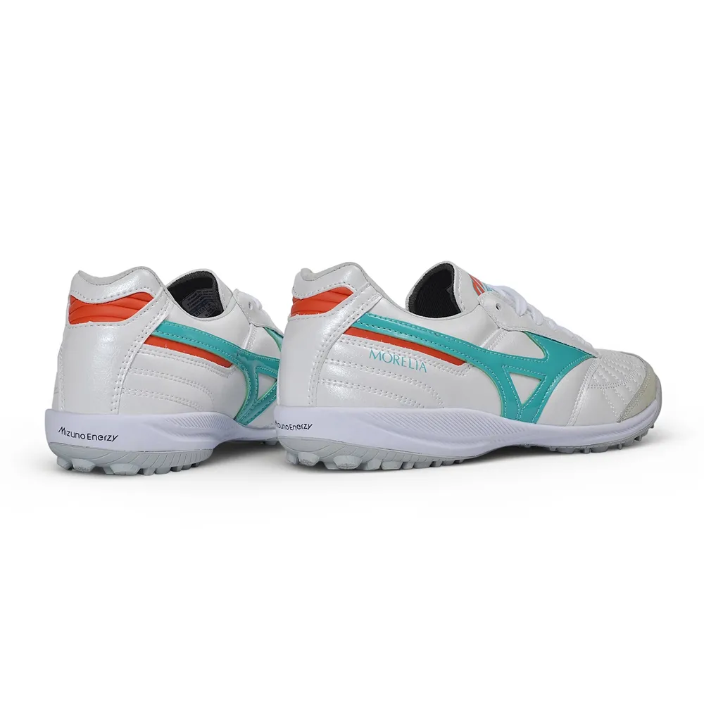 Chuteira Society Mizuno Morelia Sala Japan TF Branco e Azul