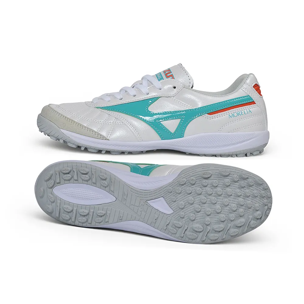 Chuteira Society Mizuno Morelia Sala Japan TF Branco e Azul