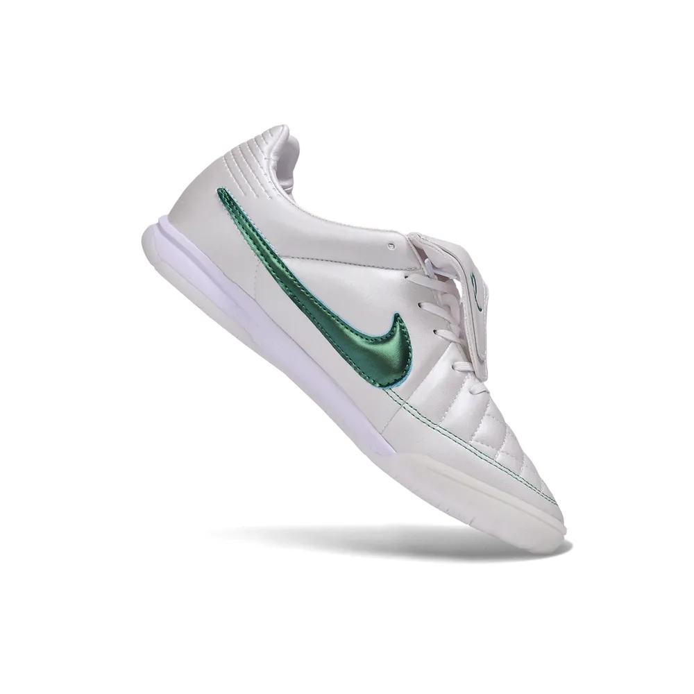Chuteira Futsal Nike Tiempo IC Ronaldinho Branco e Verde