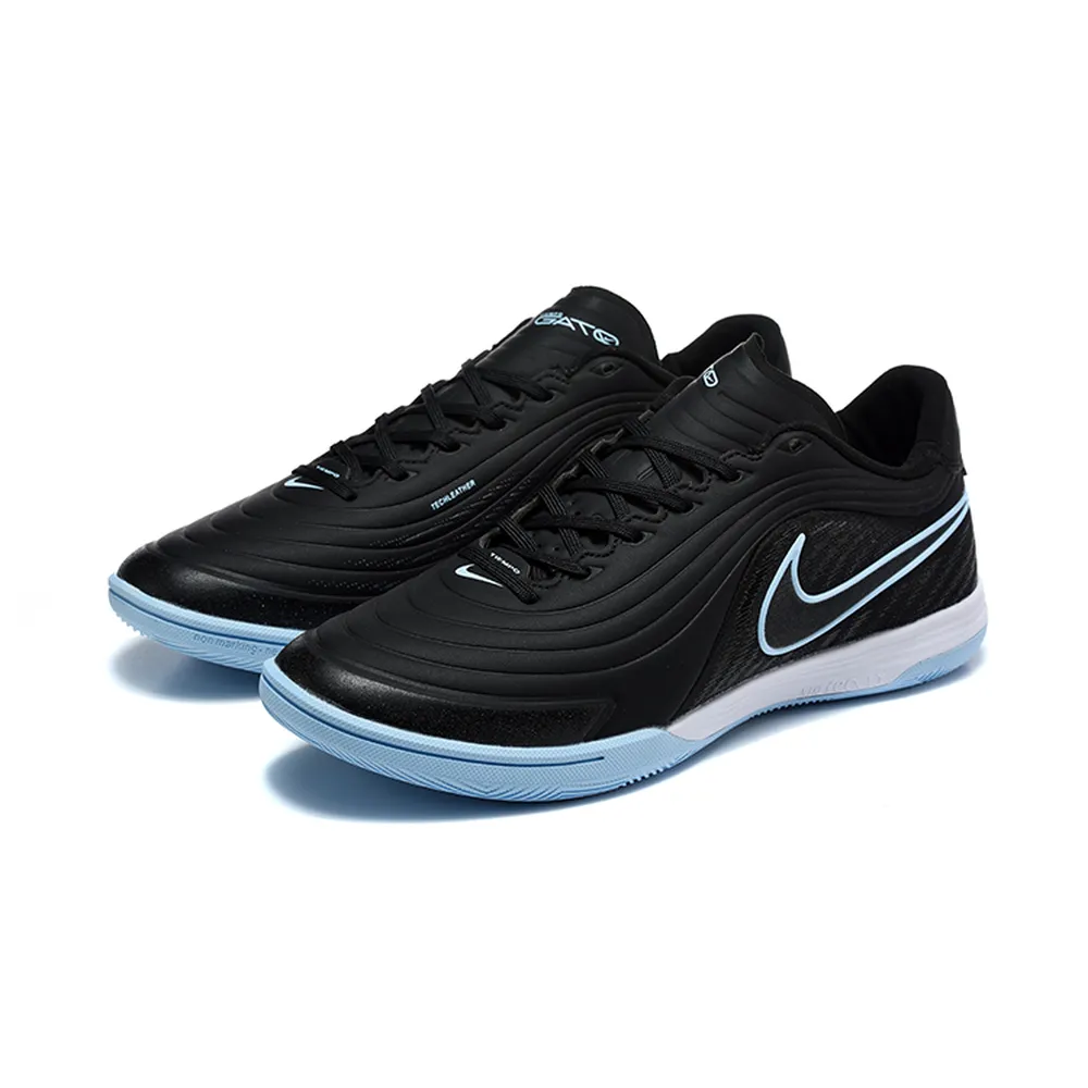 Chuteira Futsal Nike Tiempo React Gato IC Preto e Azul