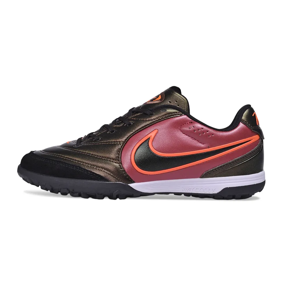 Chuteira Society Nike Tiempo Ligera Pro TF Preto e Vermelho