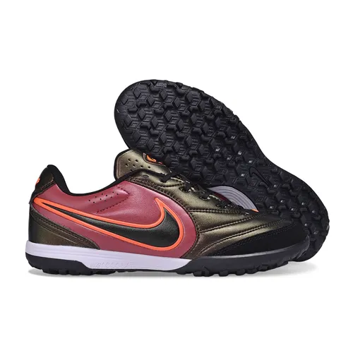 Chuteira Society Nike Tiempo Ligera Pro TF Preto e Vermelho
