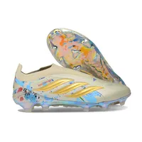 Chuteira Campo Adidas Predator LL 26 Elite FG Bege, Azul e Dourado - imagem 6