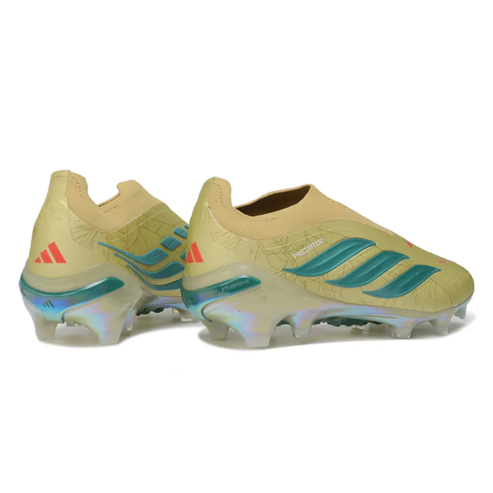 Chuteira Campo Adidas Predator LL 26 Elite FG Bege e Azul