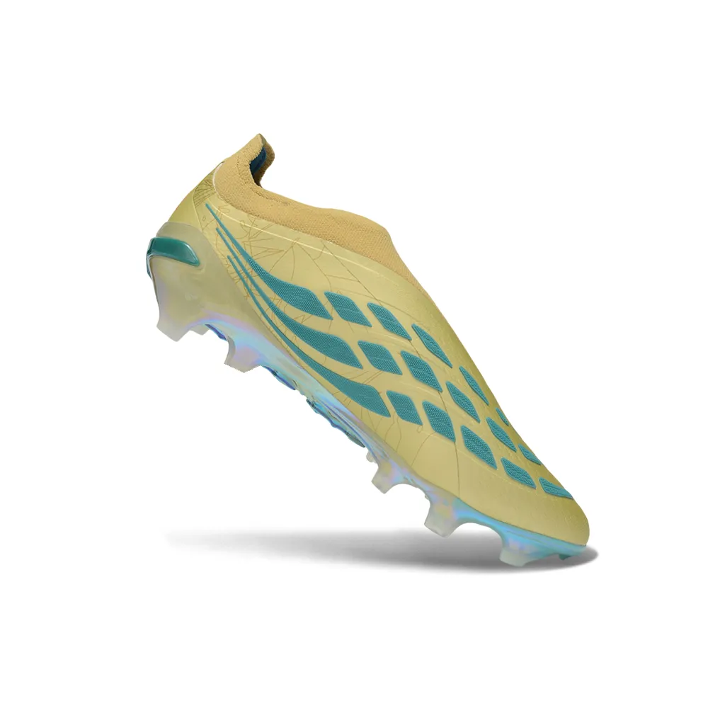 Chuteira Campo Adidas Predator LL 26 Elite FG Bege e Azul