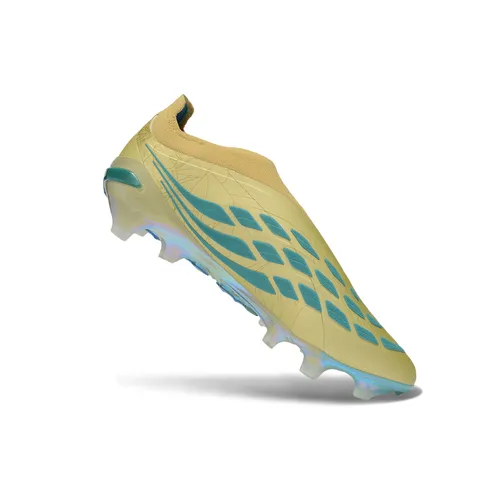 Chuteira Campo Adidas Predator LL 26 Elite FG Bege e Azul
