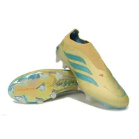 Chuteira Campo Adidas Predator LL 26 Elite FG Bege e Azul - imagem 4