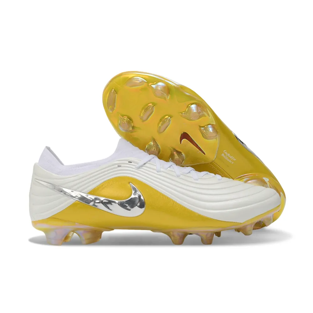Chuteira Campo Nike Tiempo Maestro Elite FG Branco e Amarelo