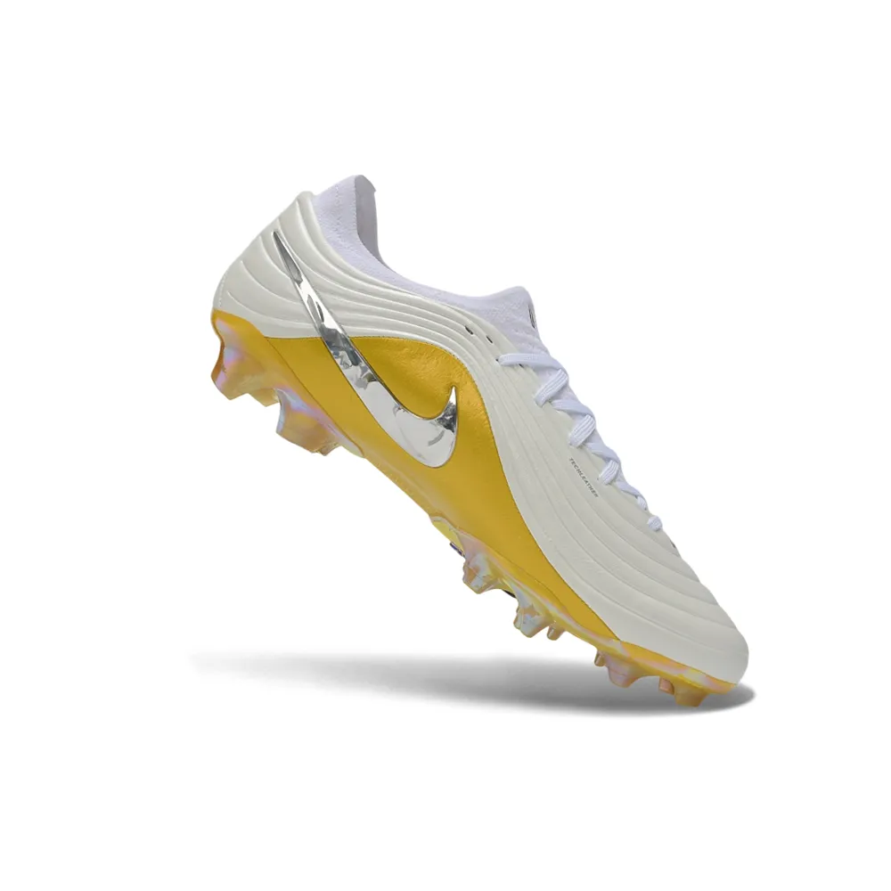 Chuteira Campo Nike Tiempo Maestro Elite FG Branco e Amarelo