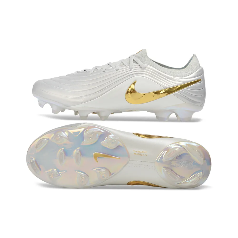 Chuteira Campo Nike Tiempo Maestro Elite FG Branco e Dourado
