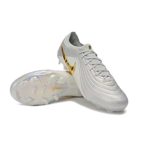 Chuteira Campo Nike Tiempo Maestro Elite FG Branco e Dourado