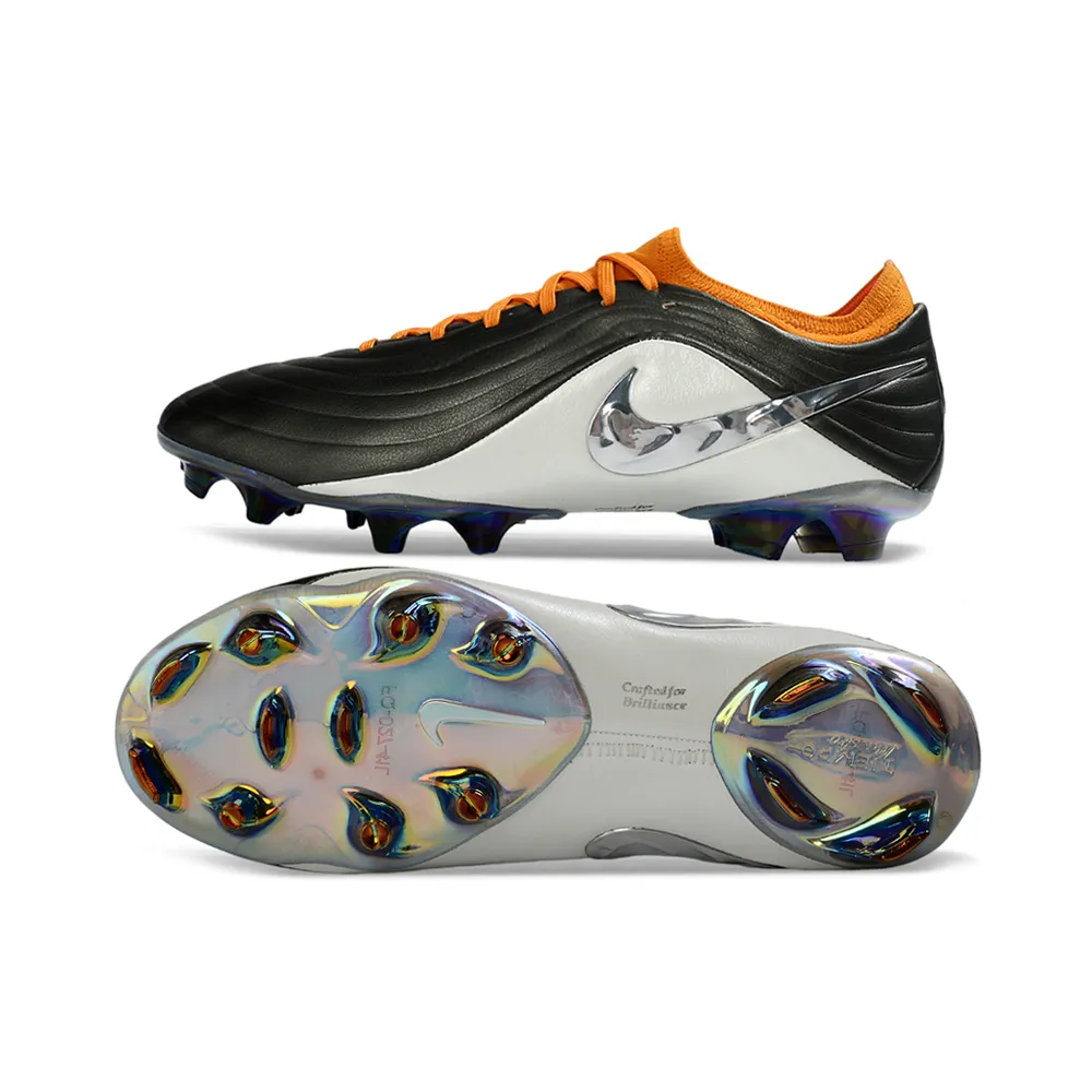 Chuteira Campo Nike Tiempo Maestro Elite FG Cinza e Amarelo