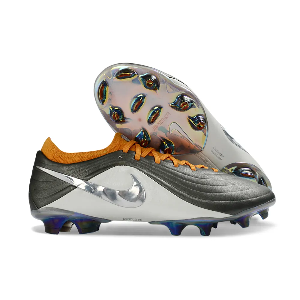 Chuteira Campo Nike Tiempo Maestro Elite FG Cinza e Amarelo